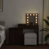 Dressing Table with LED - Brown Oak 115x37x110.5 cm