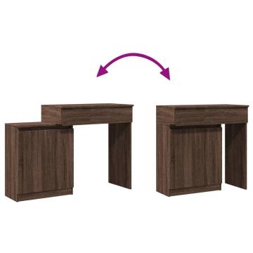 Dressing Table with LED - Brown Oak 115x37x110.5 cm