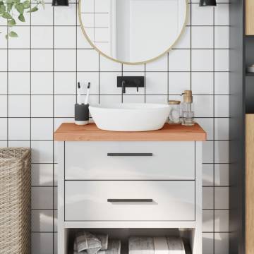 Solid Wood Beech Bathroom Countertop 80x40 cm | HipoMarket