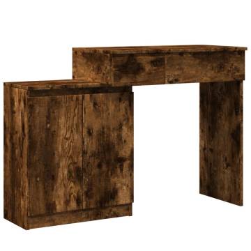 Dressing Table with LED - Smoked Oak 115x37x110.5 cm