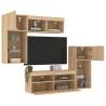 5 Piece TV Wall Units with LED Sonoma Oak Engineered Wood Colour sonoma oak Quantity in Package 1 