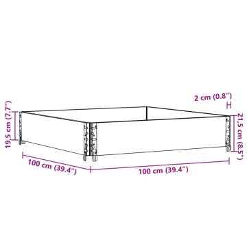 Pallet Collar Grey 100x100 cm - Solid Wood Pine | HipoMarket