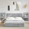  Bed Headboard with Cabinets Grey Sonoma 160 cm Engineered Wood Colour grey sonoma Quantity in Package 1 Model one drawer with led 