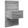 Stylish Bed Headboard with Cabinets - Grey Sonoma 160 cm