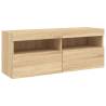 5 Piece LED TV Wall Units in Sonoma Oak - Space Saving Design