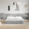  Bed Headboard with Cabinets Concrete Grey 240 cm Engineered Wood Colour concrete grey Quantity in Package 1 Model one drawer with led 