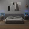 Concrete Grey Bed Headboard with Cabinets - 240 cm | Hipomarket