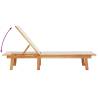 Sun Lounger with Table - Grey Solid Wood Acacia & Textilene | HipoMark