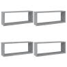 Wall Cube Shelves 4 pcs Grey Sonoma - Stylish & Functional