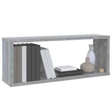 Wall Cube Shelves 4 pcs Grey Sonoma - Stylish & Functional