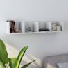 Stylish High Gloss White CD Wall Shelf | 100x18x18 cm