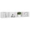 Stylish High Gloss White CD Wall Shelf | 100x18x18 cm