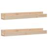 Wall Shelves 2 pcs - Solid Pine Wood 80x12x9 cm | HipoMarket