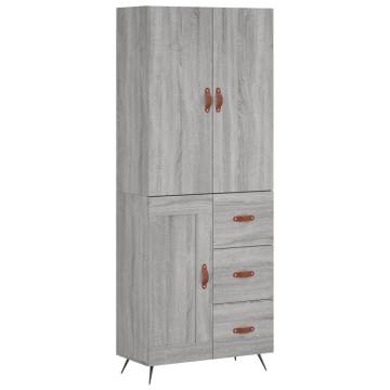 Stylish Highboard Grey Sonoma - Durable Engineered Wood Storage