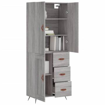 Stylish Highboard Grey Sonoma - Durable Engineered Wood Storage