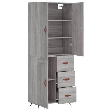 Stylish Highboard Grey Sonoma - Durable Engineered Wood Storage