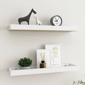 Loggia Wall Shelves - Oak & White MDF - Set of 2 | Hipo Market