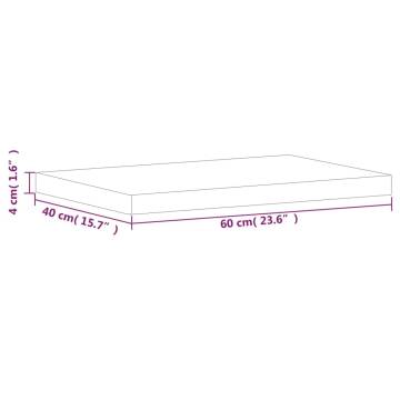 Rectangular Solid Wood Beech Table Top - 60x40 cm