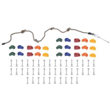 Climbing Stones with Rope - 25 Multicolour Pieces for Kids