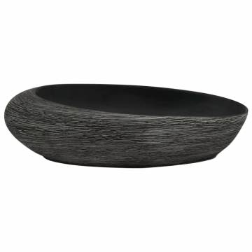 Countertop Basin Grey & Black Oval 59x40 cm - Chic Bathroom Sink