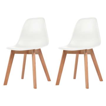 Elegant White Plastic Dining Chairs - 2 pcs | HipoMarket UK