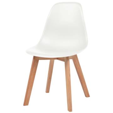 Elegant White Plastic Dining Chairs - 2 pcs | HipoMarket UK