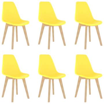 Stylish Yellow Plastic Dining Chairs - 6 Pack