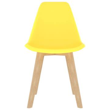 Stylish Yellow Plastic Dining Chairs - 6 Pack