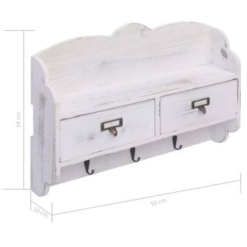 Wall Mounted Coat Rack - White 50x10x34 cm | HipoMarket