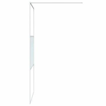 Walk-in Shower Wall White 100x195 cm Clear ESG Glass