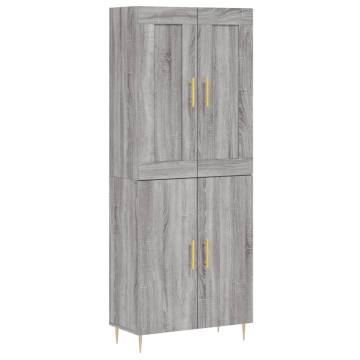 Stylish Highboard Grey Sonoma 69.5x34x180 cm | HipoMarket