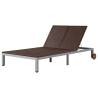  Double Sun Lounger with Wheels Poly Rattan Brown Colour brown Size 200 x 120 cm Quantity in Package 1 Cushion included no 