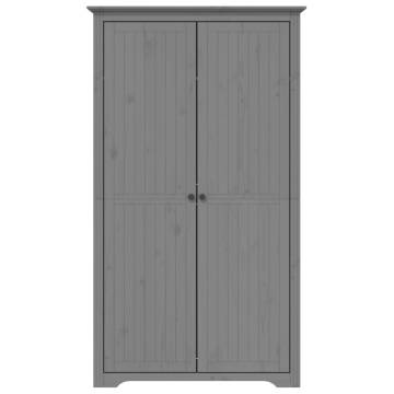 Wardrobe BODO Grey - Classic Solid Pine Wardrobe | HipoMarket