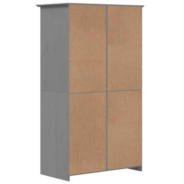 Wardrobe BODO Grey - Classic Solid Pine Wardrobe | HipoMarket