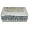 Elegant Grey & Blue Ceramic Countertop Basin | 46x35.5x13 cm