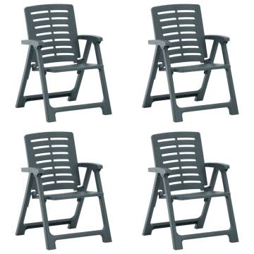 Stylish 4 pcs Green Plastic Garden Chairs - Durable & Lightweight