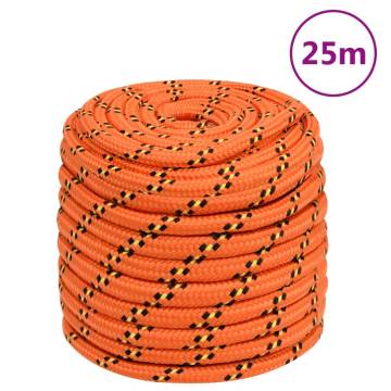 Boat Rope Orange 18mm - Durable 25m Polypropylene Line