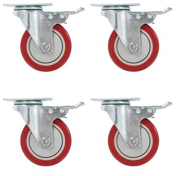 Swivel Casters with Double Brakes - 4 pcs | 100 mm | HipoMarket