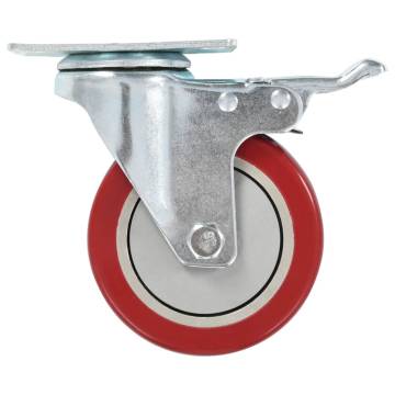 Swivel Casters with Double Brakes - 4 pcs | 100 mm | HipoMarket