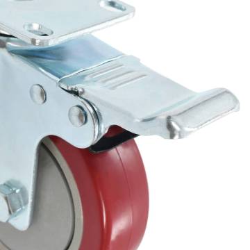 Swivel Casters with Double Brakes - 4 pcs | 100 mm | HipoMarket