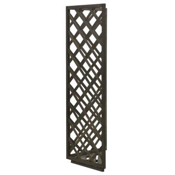 Corner Trellis Planter Grey 50x50x145 cm - Solid Firwood