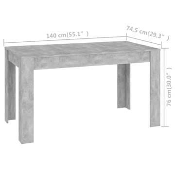 Concrete Grey Dining Table - 140x74.5 cm | HipoMarket