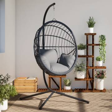 Stylish Anthracite Steel Hanging Egg Chair Stand | Hipo Market