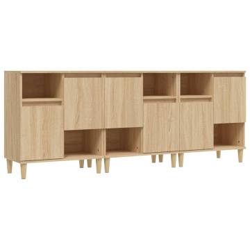 Sonoma Oak Sideboards 3 pcs - Stylish Storage Solutions