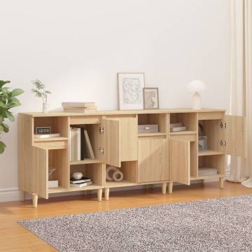 Sonoma Oak Sideboards 3 pcs - Stylish Storage Solutions