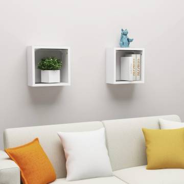 Wall Cube Shelves 2 pcs White - Stylish Storage Solution