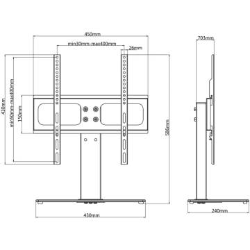 TV Bracket with Base Iron Black 23-55 | HipoMarket UK