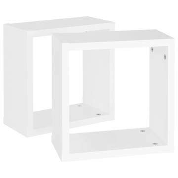 Wall Cube Shelves 2 pcs White - Stylish Storage Solution