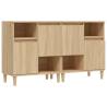 Stylish Sonoma Oak Sideboards - Set of 2 | Hipomarket