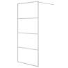 Walk-in Shower Wall Silver 90x195 cm | Clear ESG Glass